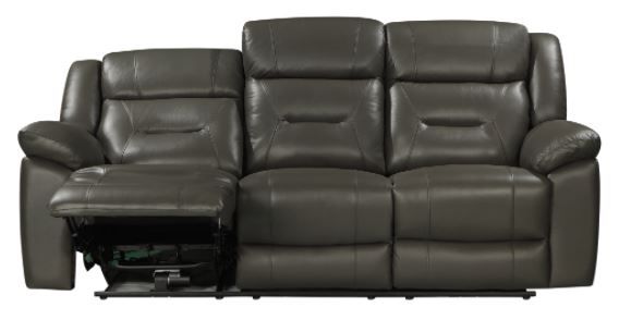 New Classic® Home Furnishings Sebastian Gray Sofa with Dual Recliner-2