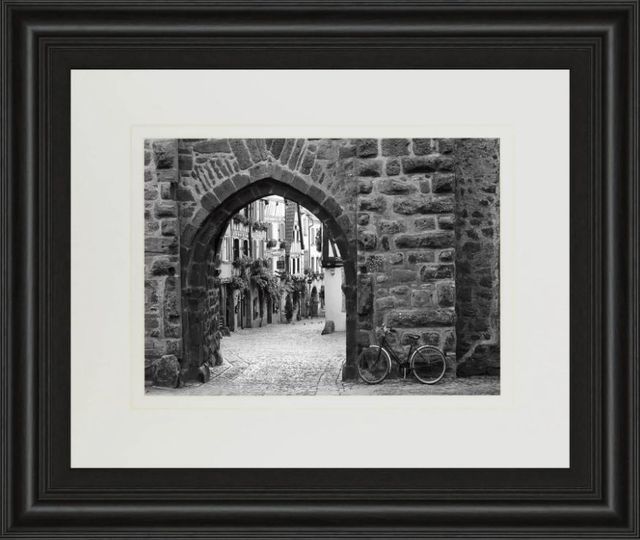 Classy Art Bicycle of Riquewihr by Monte Nagler Framed Print Wall Art-1