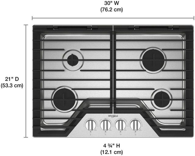 Whirlpool® 30" Stainless Steel Gas Cooktop-1