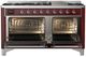 Ilve® Majestic III 60" Burgundy Pro Style Dual Fuel Liquid Propane Range with Triple Glass Door and Chrome Trim-4