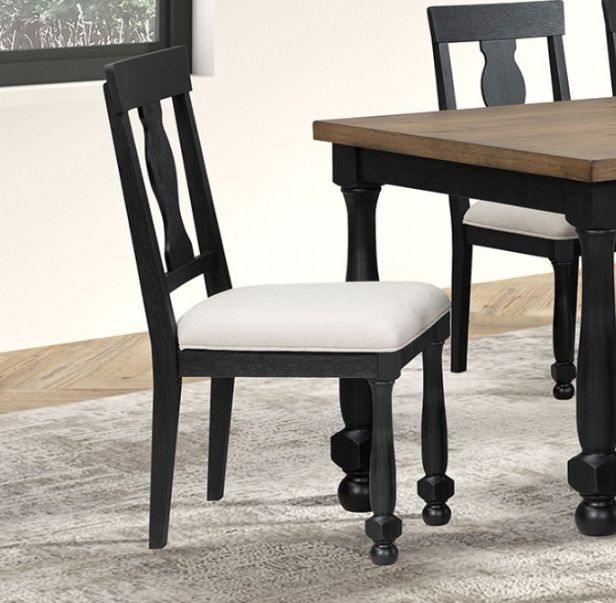 Furniture of America® Neue Mills Black Side Chair-2