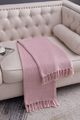 A & B Home Pink/Tan 50"x60" Throw Blanket-5