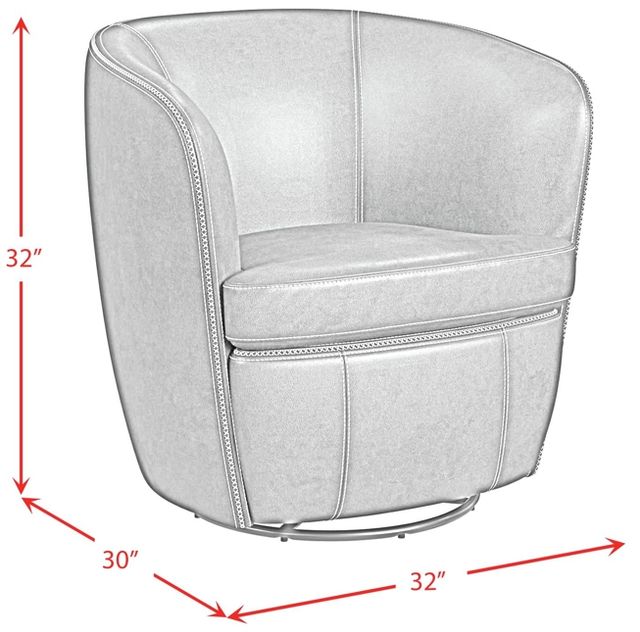 Elements International Vito Pebble Black Swivel Chair-2