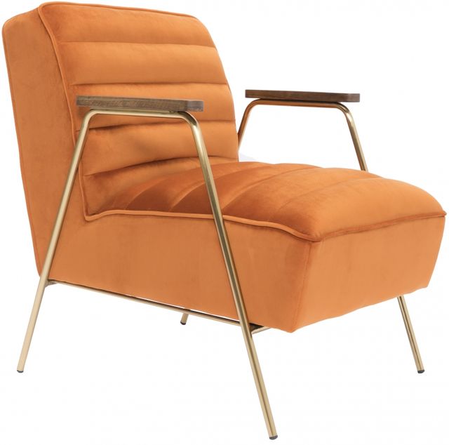 Meridian Furniture Woodford Orange Velvet Accent Chair-0