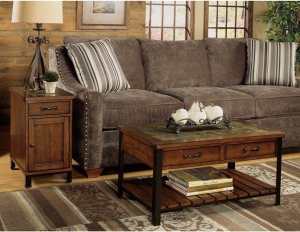 Null Furniture 3013 Aged Tobacco Chairside Cabinet-2