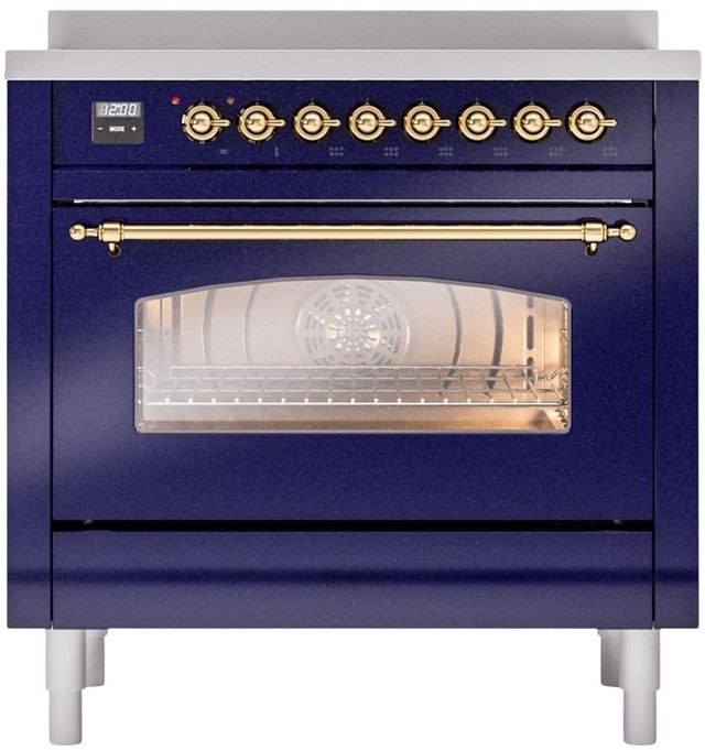 Ilve® Nostalgie II Series 36" Blue Pro Style Induction Range-2