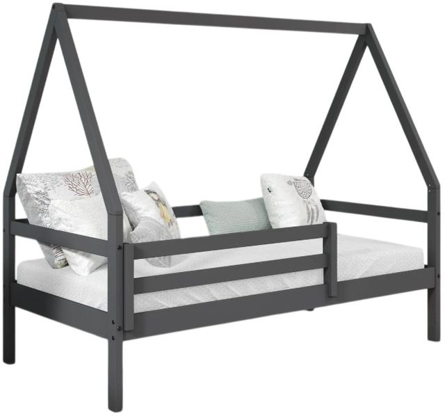 Donco Kids A-Frame Modern Dark Gray Youth Twin House Bed-0