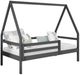 Donco Kids Modern Dark Gray Youth Twin A-Frame House Bed-0
