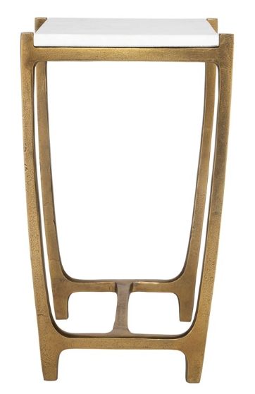 Uttermost® Affinity White Accent Table with Gold Base-3