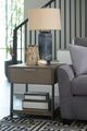 Hammary® Stella Umber Rectangular End Table with Gray Frame-1