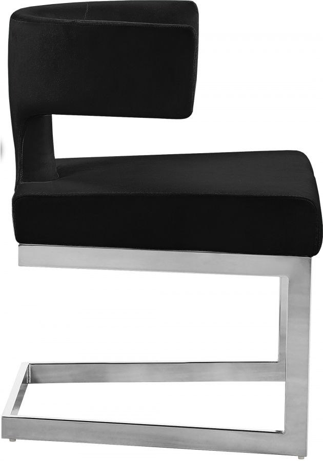 Meridian Furniture Alexandra Black/Chrome Velvet Dining Chair-3