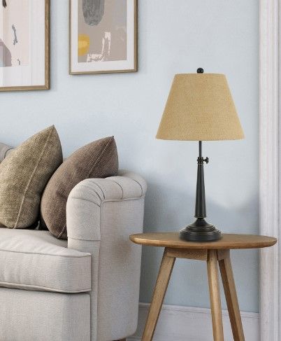 Cal® Lighting & Accessories Madison Beige/Dark Bronze Table Lamp-2