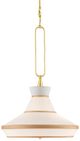 Currey & Company Perth Gold Leaf/White Pendant Lighting-0
