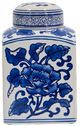 A & B Home Blue/White Hand Painted Canister-1