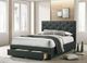 Furniture of America® Sybella Dark Gray Eastern King Upholstered Panel Bed-3
