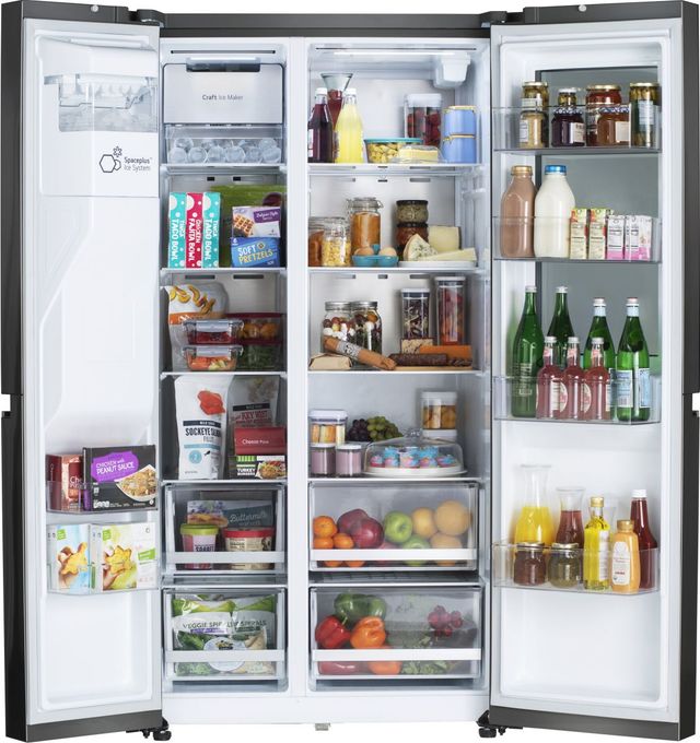 LG 36" 27 Cu. Ft. PrintProof™ Black Stainless Steel Side-by-Side InstaView® Refrigerator with Craft Ice™-3