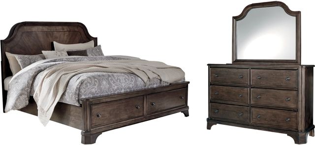 Signature Design by Ashley® Adinton 2-Piece Brown King Panel Bed Set-0