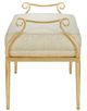 Currey & Company Genevieve Beige Shimmer Gold Bench-2