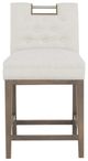 Fairfield® Customizable Entree Dining Nickel Metal Pull Short Button Back Counter Stool-1