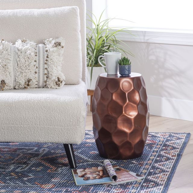 Powell® Soleil Antique Copper Side Table-4
