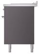 Ilve® Nostalgie II Noblesse 60'' Graphite Matte Pro Style Dual Fuel Range with Chrome Trim-3