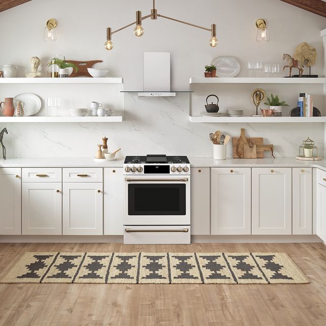 Café™ 30" Matte White Slide-In Dual Fuel Range-2