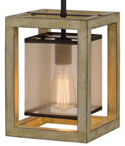Cal® Lighting & Accessories Palencia Distressed Oak Pendant-4