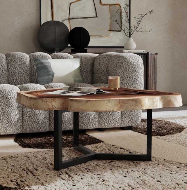 Classic Home Celine Natural Live Edge Coffee Table -1