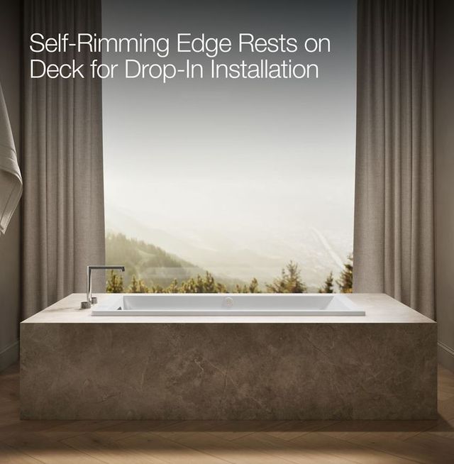 KOHLER® Underscore® White 60" x 30" Drop-In/ Undermount Heated BubbleMassage™ Air Bath-3