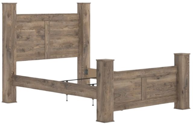 Signature Design by Ashley® Rusticott Brown Queen Poster Bed-1