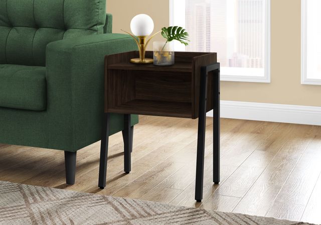 Monarch Specialties Inc. Espresso 23"H with Black Metal Accent Table-1