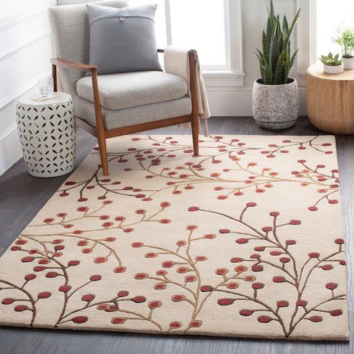 Surya Athena Beige Floral 8'x11' Area Rug-4