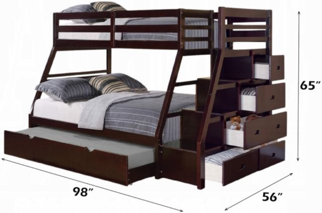ACME Furniture Jason Espresso Twin Over Full Bunk Bed with Trundle and Storage-2