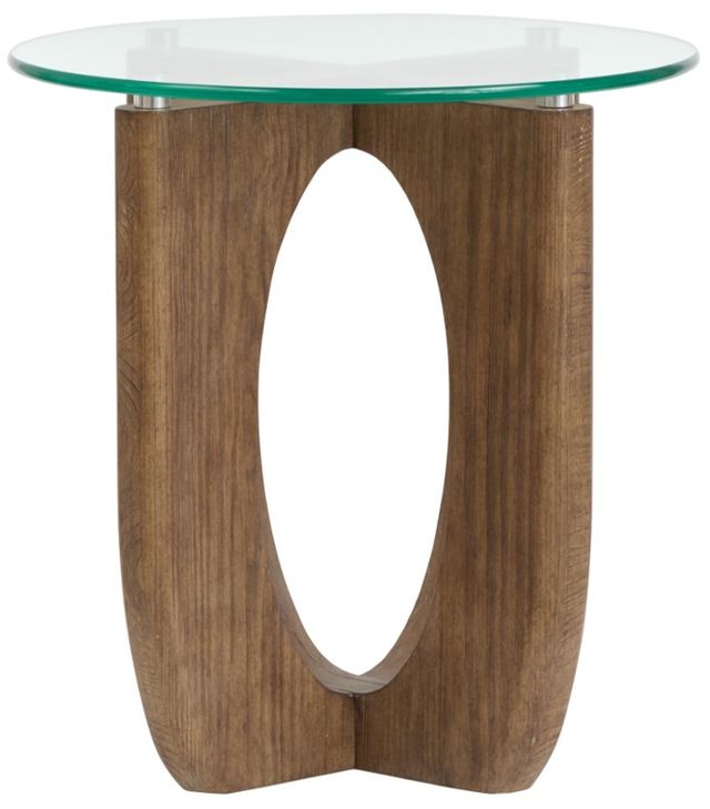 Magnussen Home® Lainey Glass Top End Table with Almond Base-1