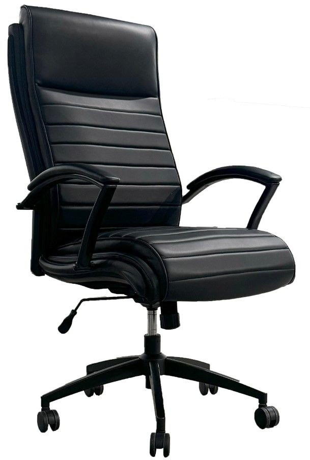 Parker House® Smooth Black Leather Desk Chair-0