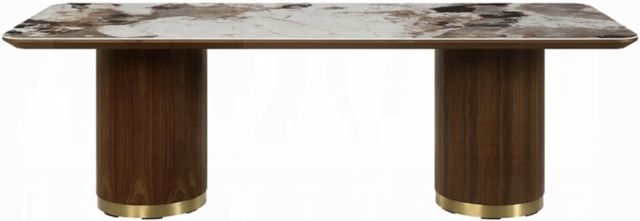 ACME Furniture Willene Gray/White Dining Table with Walnut Base-3
