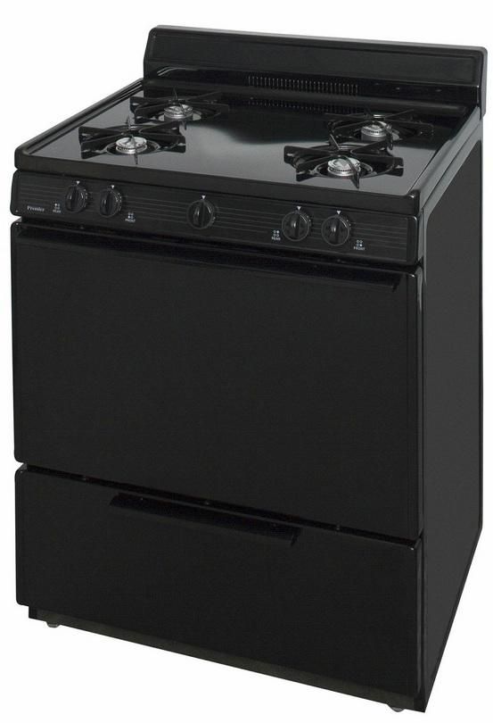 Premier 30" Black Freestanding Gas Range-1