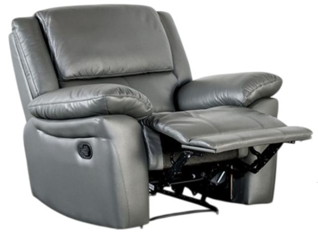 Furniture of America® Glarus Dark Gray Manual Recliner-1