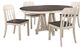 Mazin Furniture Clover 5 Piece Antique White/Gray Dining Set-0