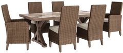 Signature Design by Ashley® Beachcroft 7 Piece Beige Outdoor Dining Set