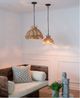 A & B Home 2-Piece Brown Rope Woven Chandeliers-3