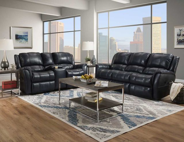 HomeStretch Blue Gliding Console Loveseat-1