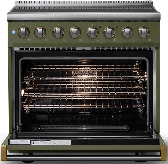 Viking® 5 Series 36" Martini Pro Style Induction Range with Brushed Brass Trim-1
