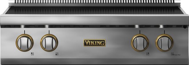 Viking 5 Series 30” Stainless Steel 4-Burner Induction Rangetop with Brushed Brass Trim-0