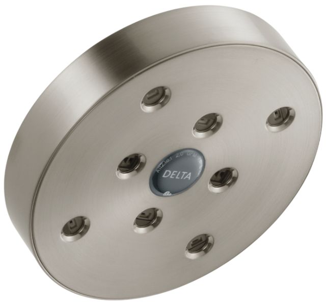 Delta Universal Showering Lumicoat® Stainless 1.75 GPM H2Okinetic® Single-Setting Raincan Shower Head-0