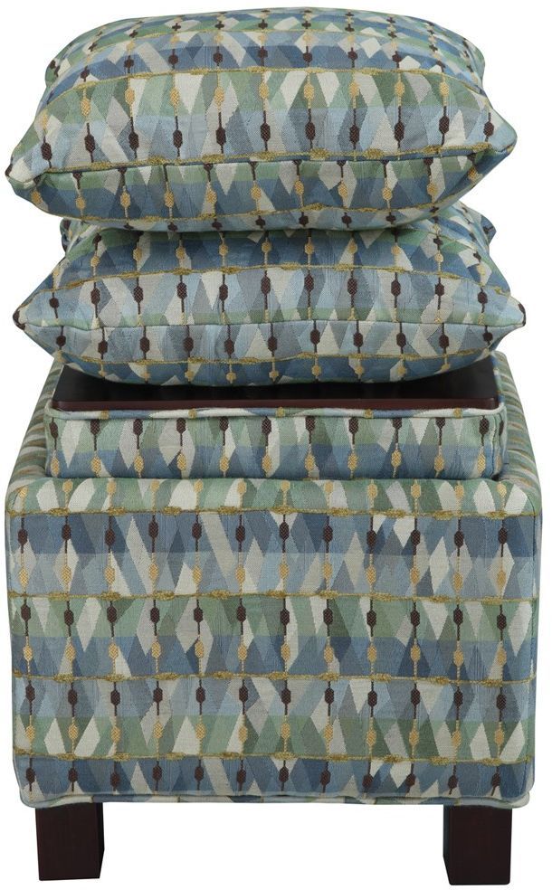 Olliix by Madison Park Green Shelley Square Storage Ottoman with Pillows-0