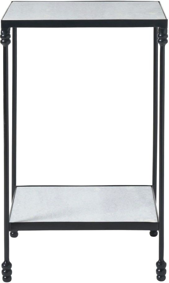 Renwil® Giulia White Accent Table with Matte Black Base-2