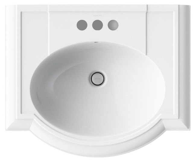 Kohler Devonshire® White 24.25" Rectangular Pedestal Bathroom Sink-4