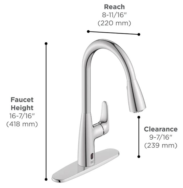 American Standard Colony® PRO Matte Black Touchless Single-Handle Pull-Down Dual Spray Kitchen Faucet-1