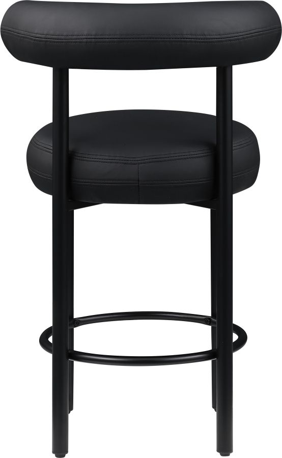 Meridian Furniture Bordeaux Black/Matte Black Vegan Leather Counter Stool-2